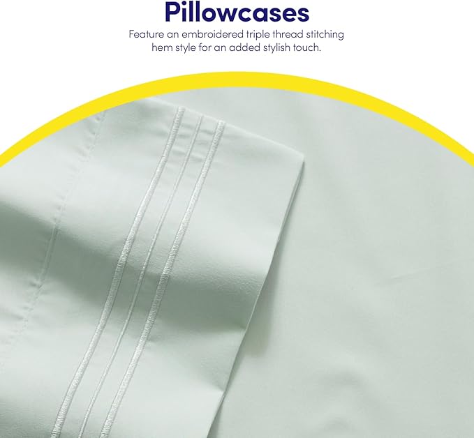 1500 Supreme Collection Extra Soft Split King Sheets Set, Mint - Luxury Bed Sheets Set with Deep Pocket Wrinkle Free Bedding, Over 40 Colors, Split King Size, Mint