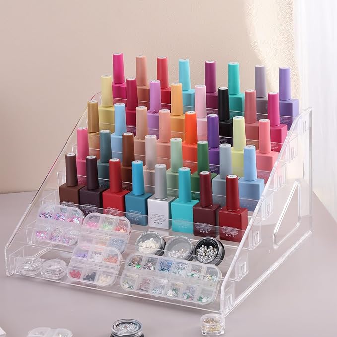 Nail Polish Organizer Clear Acrylic Eyeglasses Display Holder Essential Oil Storage Rack Makeup Stand Tray - 7 Layer