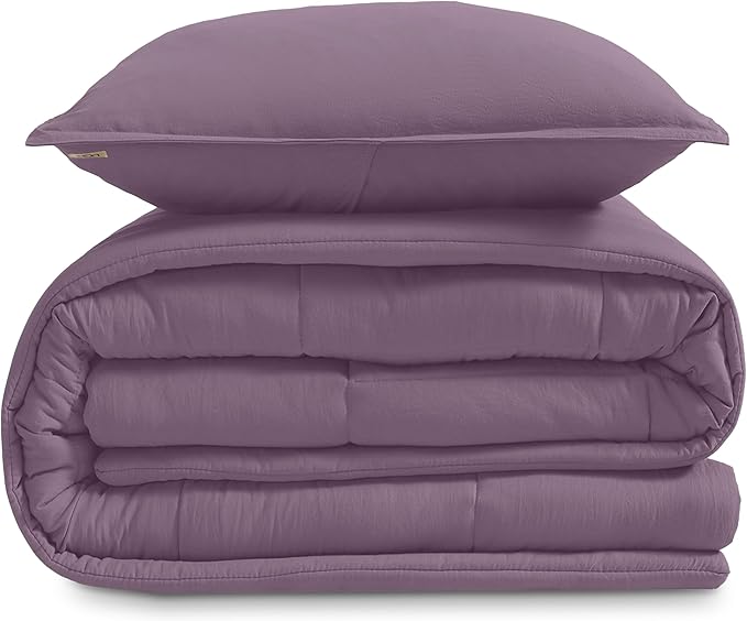 UGG Leonora Comforter Set with 1 Pillow Sham Lightweight Down Alternative Blanket All Season Washable and Hypoallergenic Bedding for College Apartment or Dorm Essentials, Twin/Twin XL, Purple Shadow