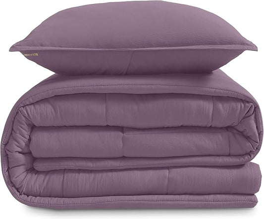 UGG Leonora Comforter Set with 1 Pillow Sham Lightweight Down Alternative Blanket All Season Washable and Hypoallergenic Bedding for College Apartment or Dorm Essentials, Twin/Twin XL, Purple Shadow