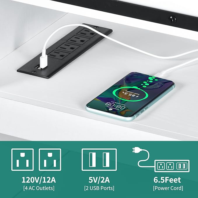 YITAHOME TV Stand for 75 Inch TV with Power Outlets, Farmhouse Entertainment Center with Sliding Barn Doors & Adjustable Shelves, TV Media Console Storage Cabinet for Living Room, Bedroom, White/Black