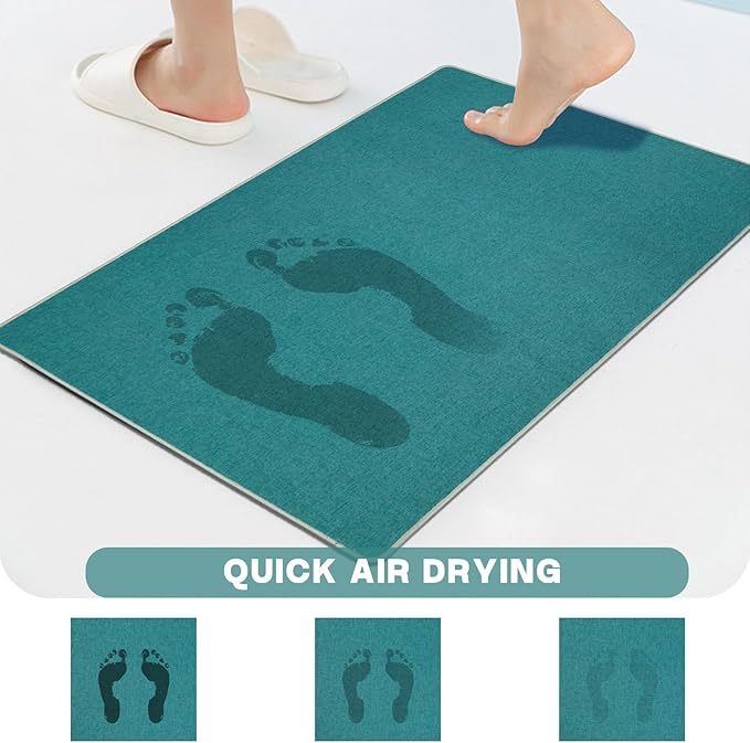 Yancorp 17"x30" Ultra Thin Bathroom Rugs,Kitchen Outdoor Bath Mat Non Slip Fit Under Door Super Absorbent Washable Indoor Door Mat Small Rug