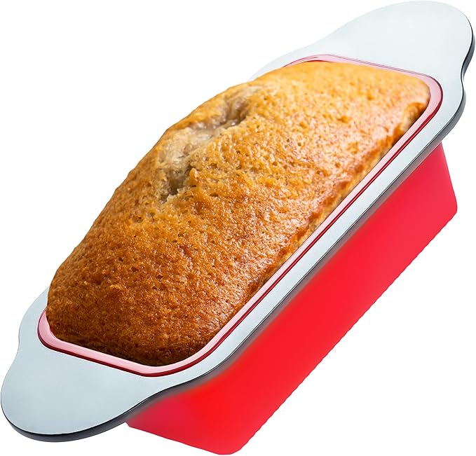 Boxiki Kitchen Premium Non-Stick Silicone Bread Loaf Pan, 9x5 Inches – Heavy-Duty Steel Frame, Non-Toxic, BPA & PFOA Free – Perfect for Pound Cakes, Breads, & More.