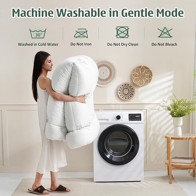 DOWNCOOL 3 Inch Memory Foam Mattress Topper Queen – Cooling Pillow Top Mattress Topper for Back Pain Relief, with Bamboo Viscose Air Layer, 1700 GSM Fill, Deep Pocket Fits 8–21 Inch