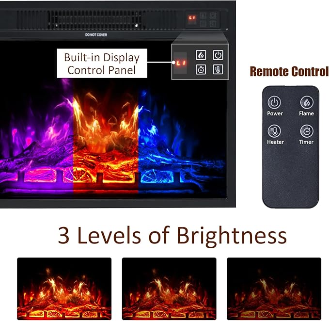 AMERLIFE Fireplace TV Stand with Sliding Barn Door for TVs up to 73", Farmhouse 63" Fireplace Entertainment Center with Storage Cabinets/Adjustable Shelves, Dark Rustic Oak