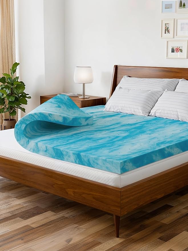Memory Foam Mattress Topper Twin Size - 3 Inch Breathable Gel Infused Memory Foam - Plush Feel Ventilated Mattress Pad - Pressure, Comfort and Pain Relief Bed Topper - CertiPUR-US & Oeko-Tex Certified