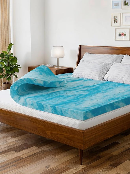 Memory Foam Mattress Topper Full Size - 2 Inch Breathable Gel Infused Memory Foam - Plush Feel Ventilated Mattress Pad - Pressure, Comfort and Pain Relief Bed Topper - CertiPUR-US & Oeko-Tex Certified