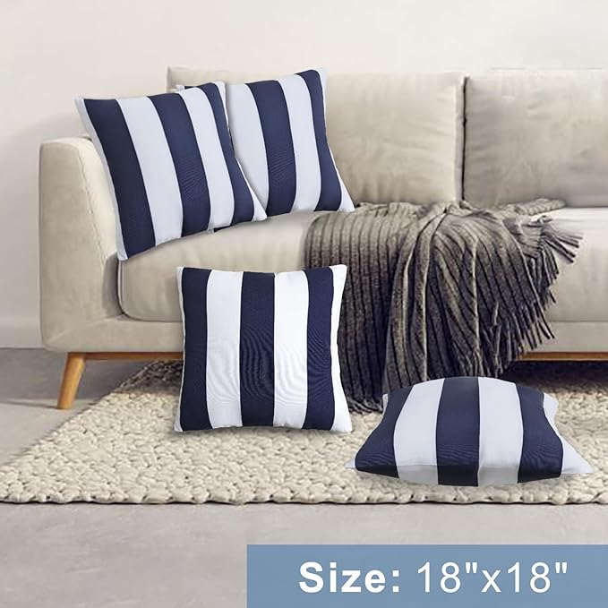 JMGBird Pack of 2 Decorative Pillows with Inserts Outdoor Pillows for Patio Furniture,18x18 Inch Throw Pillow for Couch, Bed, Sofa, Bench, Chair