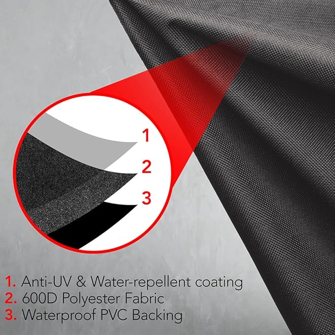 GrillTough Heavy Duty BBQ Grill Cover for Outdoor Grill, 52 Inch – Waterproof, Weather Resistant, UV & Fade Resistant with Adjustable Straps – Gas Grill Cover for Weber, Charbroil, etc. Charcoal