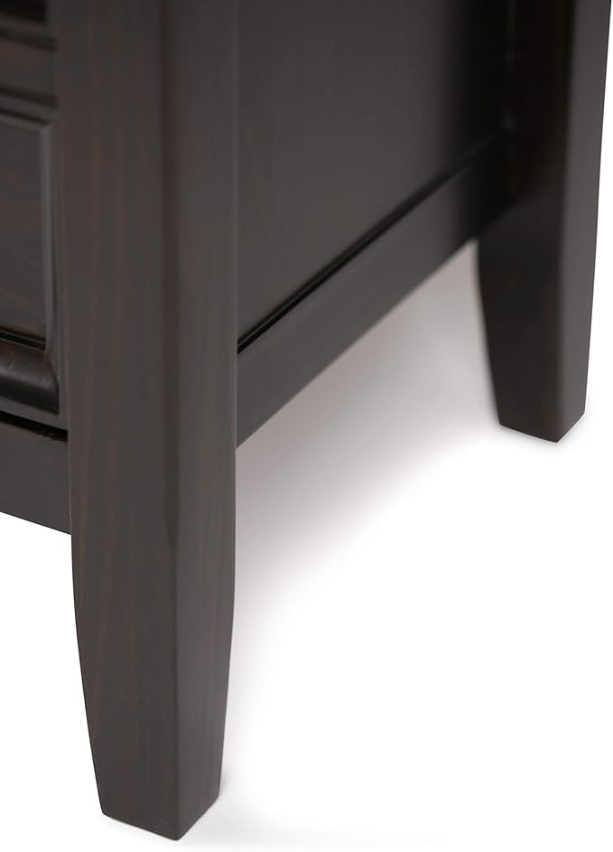 SIMPLIHOME Amherst 54-inch Wide Solid Wood TV Stand in Hickory Brown, Transitional-Style Media Console for Living Room with Adjustable Shelves and Cable Management