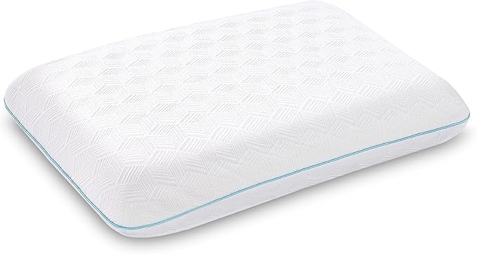 Memory Foam Pillow for Sleeping Queen Size, Medium Soft Bed Pillow with Washable Removable Cover for Back, Stomach,Side Sleepers White 16" x 24"
