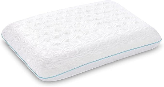 Memory Foam Pillow for Sleeping Queen Size, Medium Soft Bed Pillow with Washable Removable Cover for Back, Stomach,Side Sleepers White 16" x 24"