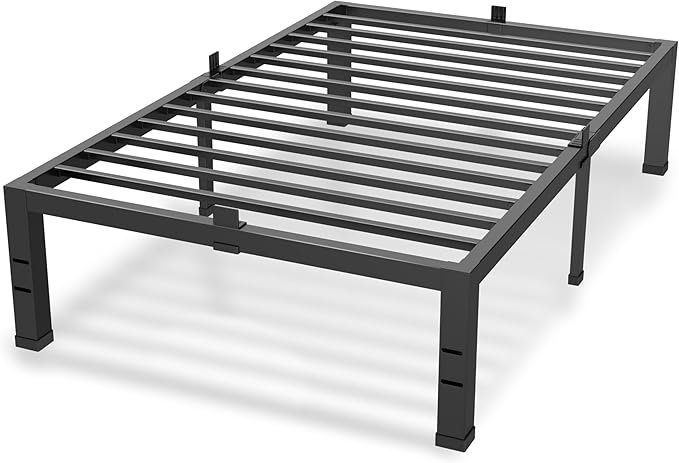 14 Inches Twin Bed Frames, Heavy Duty Metal Platform Bed Frame with Mattress Slide Stopper - Easy Assembly | Noise Free Bedframes | No Box Spring Needed