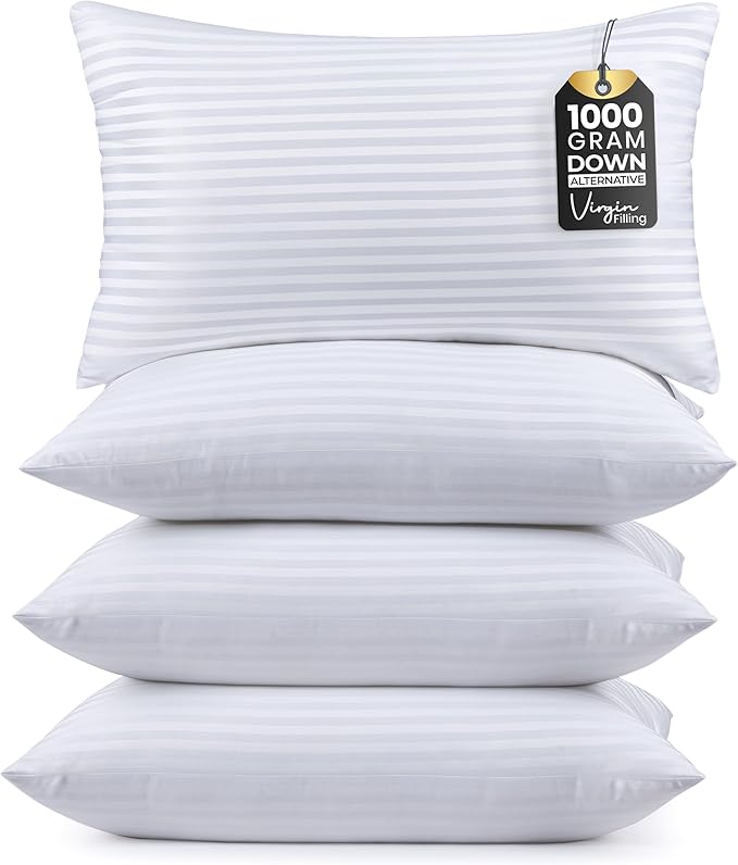Utopia Bedding Pillows Queen Size Set of 4 (White),Hotel Pillows, Cooling Pillow for Side, Back or Stomach Sleepers