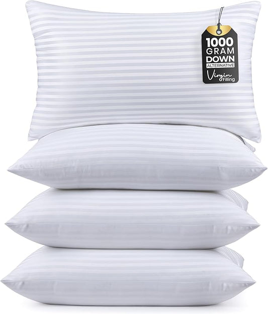 Utopia Bedding Pillows Queen Size Set of 4 (White),Hotel Pillows, Cooling Pillow for Side, Back or Stomach Sleepers