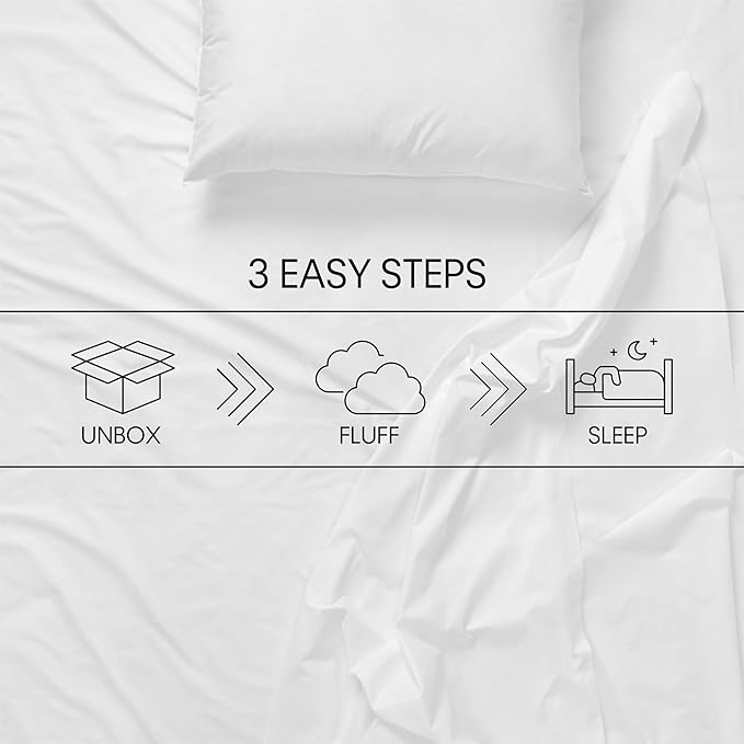 Calvin Klein Wave Print 20" x 28" Standard/Queen Size Set of 2 Bed Pillows for Sleeping, White