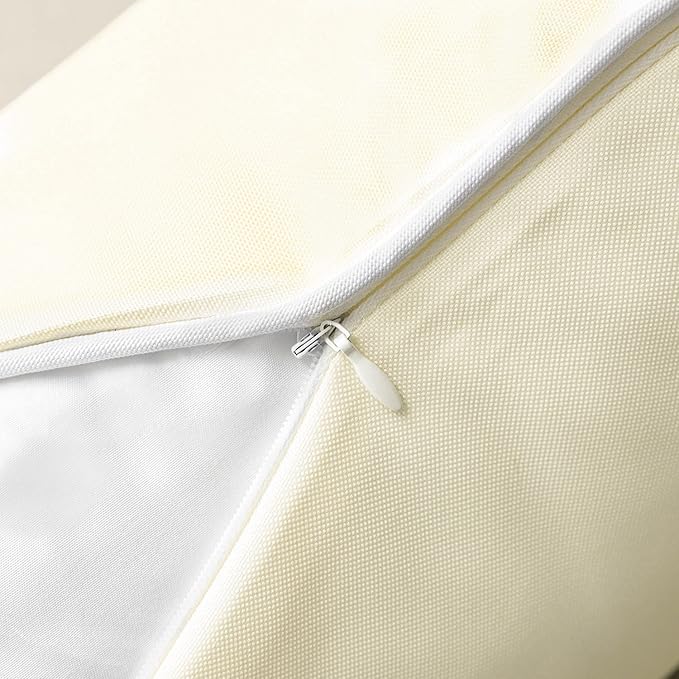 Phantoscope Pack of 2 Outdoor Waterproof Solid Throw Decorative Pillow Cover Decorative Square Outdoor Pillows Cushion Case Patio Pillows for Couch Tent Sunbrella (20''x20'', Cream Cheese)