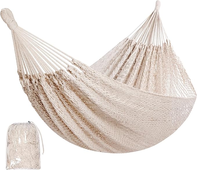 Handwoven Mayan Hammock - Portable Family Hammock with Carry Bag Matrimonial Size Multi-Color Handmade Hammock for Travel Camping Backyard, Porch, Outdoor or Indoor Use