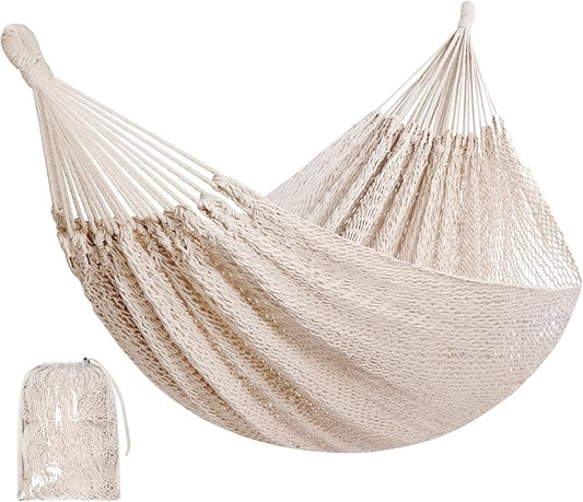 Handwoven Mayan Hammock - Portable Family Hammock with Carry Bag Matrimonial Size Multi-Color Handmade Hammock for Travel Camping Backyard, Porch, Outdoor or Indoor Use