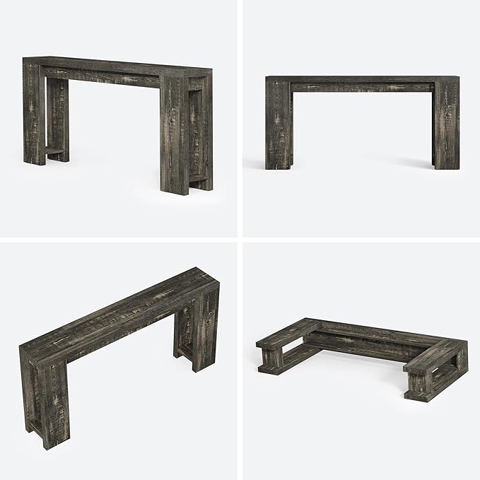 LITTLE TREE 70.9-Inch Long Console Table, Narrow Sofa Table Behind The Couch, Farmhouse Console Table for Living Room, Entryway, Hallway