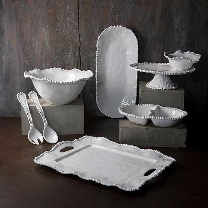 Beatriz Ball 2421 Alegria Melamine Oval Tray, Large, White