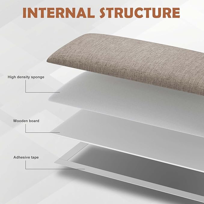 IFNOW Upholstered Wall Mounted Headboard, 3D Soundproof Wall Panels Peel and Stick for Queen Size, Reusable and Removable Tufted Bed Headboard in Linen (6 Panels, 10" x 24")