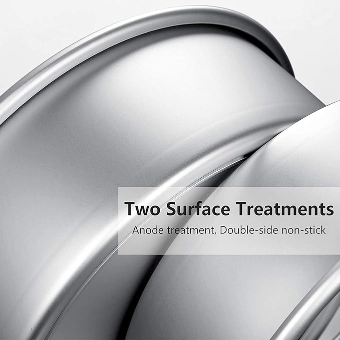 Gesentur Cake Pan Set, Round Cake Mold Anodised Aluminium 3 Pcs Bakeware With Removable Base for Cake Baking Party Birthday Christmas (5" 7" 9")