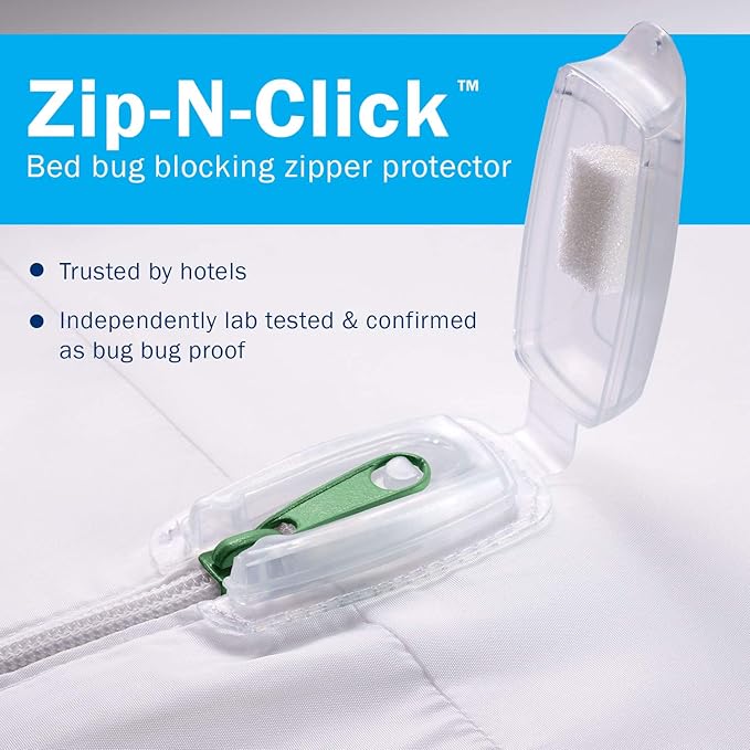 CleanRest Pro Mattress Protector Encasement, MicroPlush Fabric, Ultimate Sleep Surface Protection with Patented MicronOne Technology, Zip-N-Click Security, EZ-Fit, Waterproof (King)