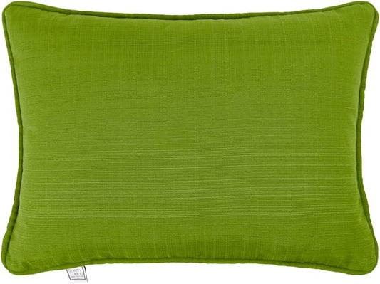Sherry Kline Sunrise Indoor/Outdoor Rectangle (Boudoir) Corded Edge Filled Pillow Kiwi 13"x18" Set of 2