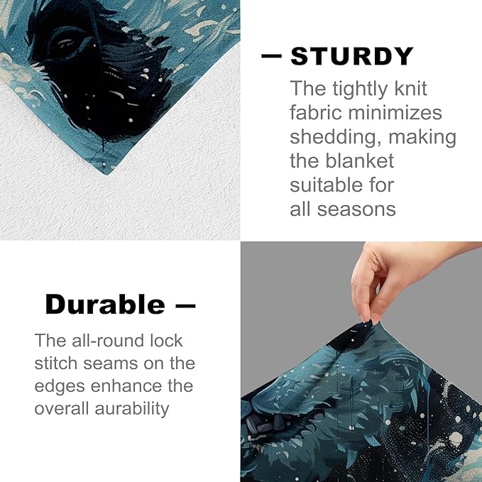 Panda Blanket for Boys Girls Teen, Flannel Panda Blankets Gifts, Ocean Waves Panda Throw Blanket for Sofa Couch Bed Living Room Soft Warm Cozy Panda Decor 60"" x 80""