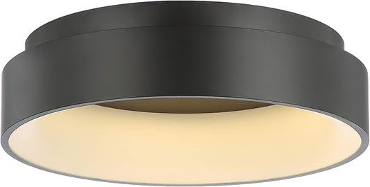 JONATHAN Y JYL7206B Ring 17.7" Integrated LED Flush Mount, Modern, Contemporary, Dimmable, 3000K Cozy Warm Light Kitchen,Hallway,Bathroom,Stairwell, Black
