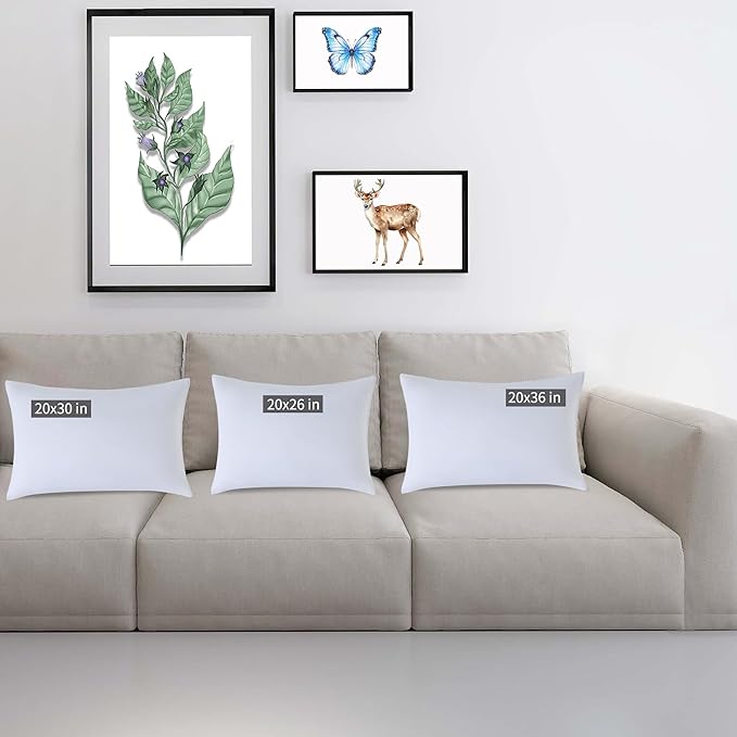 CULVE Bed Pillows Queen Size Set of 4-20x30 Flat Pillows for Sleeping Thin, Medium Support Soft Down Alternative Filling for Side Stomach Back Sleeper