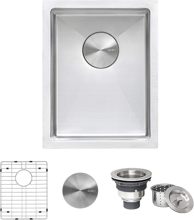 Ruvati 16 x 18 inch Undermount Bar Prep Tight Raduis 16 Gauge Kitchen Sink Stainless Steel Single Bowl - RVH7116