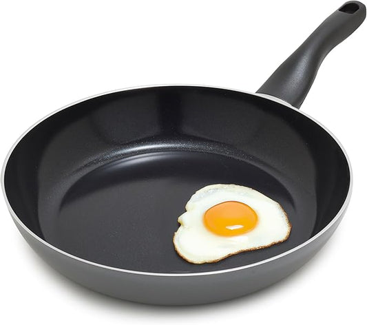 Deco 11” Nonstick Frying Pan Skillet, Made in Italy, Diamond Ceramic PFAS-Free, Dishwasher & Metal Utensil Safe, Durable Gloss Enamel Finish, Stay-Cool Handle, High Walls-Extra Room, Gray