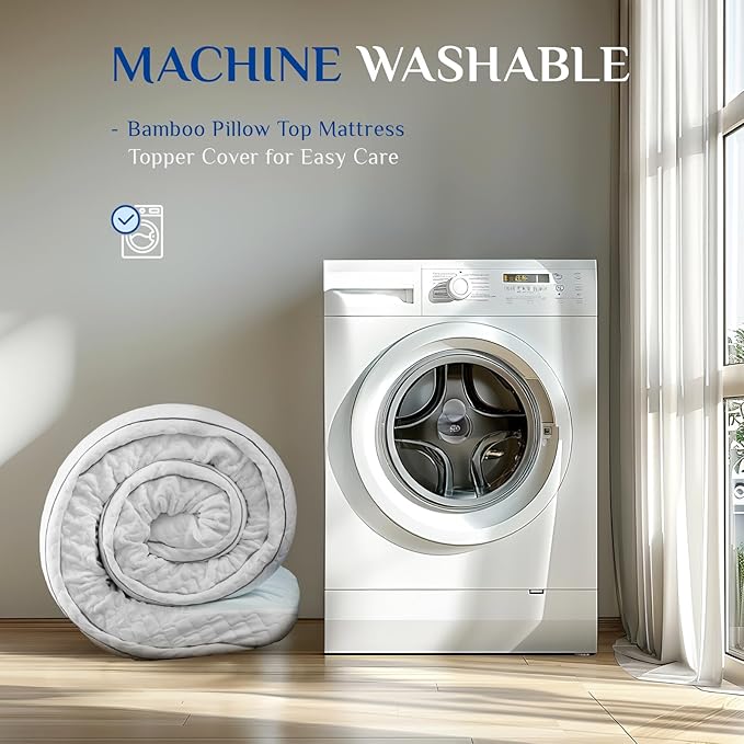 Dual Layer 3 Inch Memory Foam Mattress Topper Queen Size, 2 Inch Cooling Gel Memory Foam Plus 1 Inch Pillow Top Mattress Pad Cover, with 8-21 Inch Deep Pocket