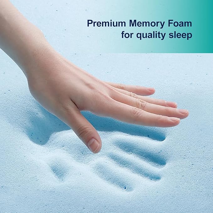 Gooo&Ma Memory Foam Pillow-1-Pack,Memory Foam Bed Pillow for Sleeping, Firm, Gel for Neck Support