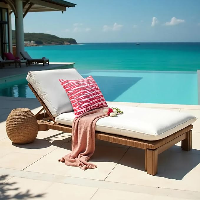 Pack of 2 18x18 Outdoor Pillows, Waterproof Throw Pillows with Inserts, Decorative Patio Pillows for Garden, Couch, Furniture, Sofa, Bed, Living Room((Pebble Red)