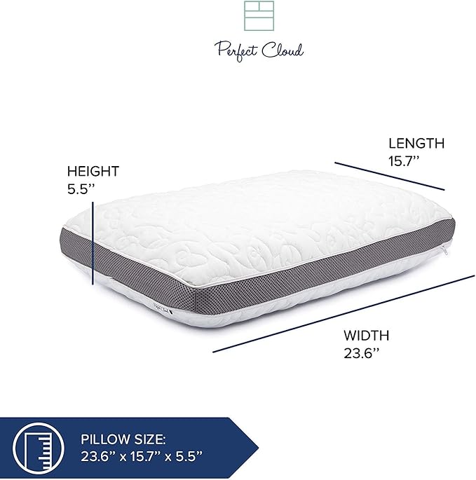 Double Airflow Ventilated Memory Foam Bed Pillow for Sleeping - 5.5-inch Breathable Cooling Medium-Loft (Standard)