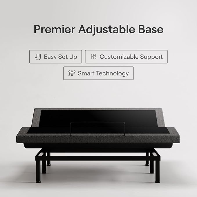 Nectar Premier King Adjustable Base & 13” Hybrid Mattress (New) - Head & Foot Incline - Medium Firm Memory Foam & Coils - Cooling Upgrade - 3 Massage Settings - 365-Night Trial & Forever Warranty