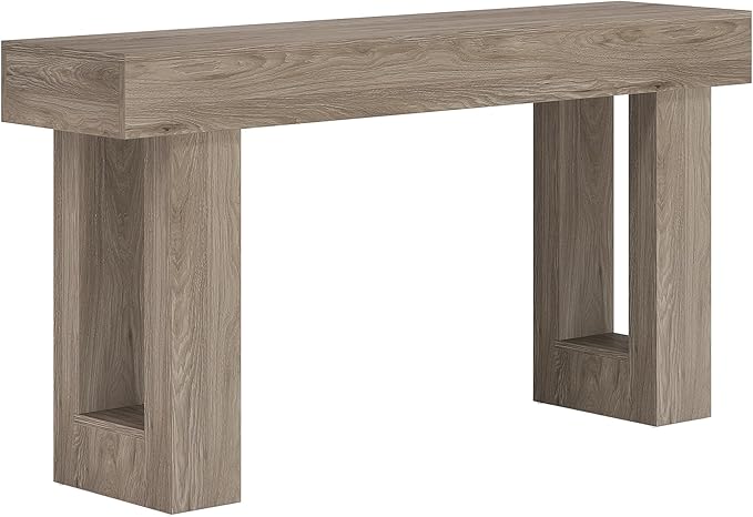 63-Inch Long Console Table, Wooden Rectangular Sofa Table Behind The Couch, Farmhouse Entryway Table for Entrance, Hallway (Grey)