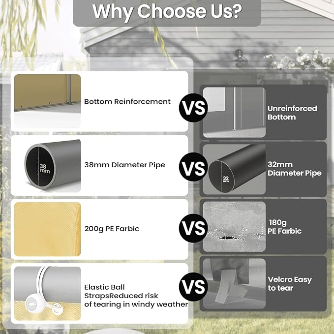 Carport 10x20 Ft, Heavy Duty Car Canopy with Reinforced Ground Bar, Portable Garage with Roll-up Windows and Removable Sidewalls, Galvanized Car Shelter, Large Outdoor Carports (Yellow)