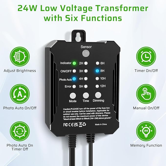 Low Voltage LED Deck Lights Kit, IP67 Waterproof Fence Lights with Transformer Timer and Photocell Sensor, Warm White Outdoor Landscape Step Lighting for Garden, Walkway, Stair Post Railing 6 Pack