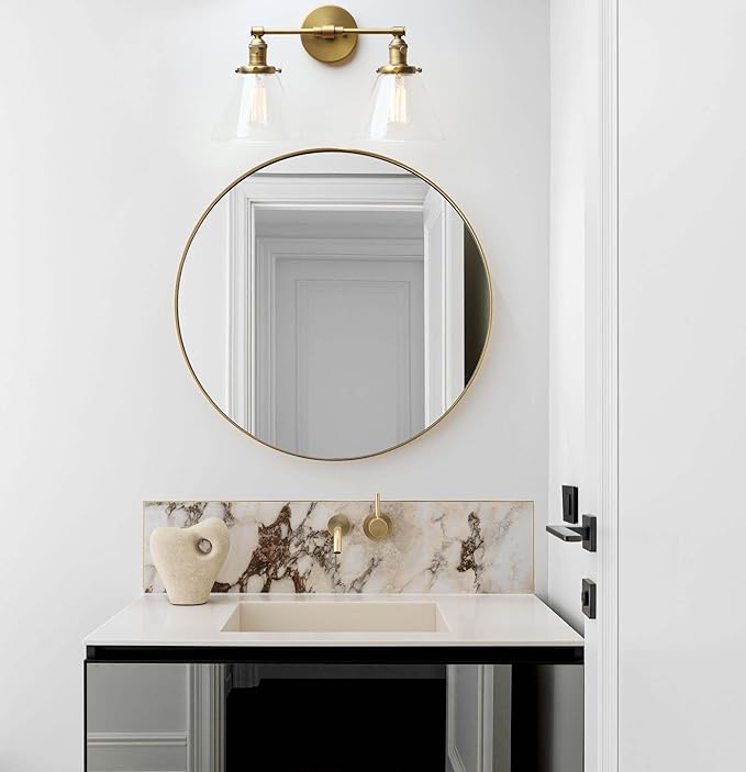 Phansthy Double Sconce Antique Industrial Wall Sconce Light with Dual 7.3 Inch Cone Canopy(Antique)