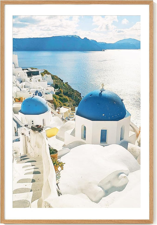 Axeman 27x40 Picture Frame with Mat for 24x36, Solid Oak Wood Poster Frame with Tempered Glass for Home Decor, Wooden 27''x40'' Minimalist Photo Frame Movie Poster Frame with Wall Hooks, Natural