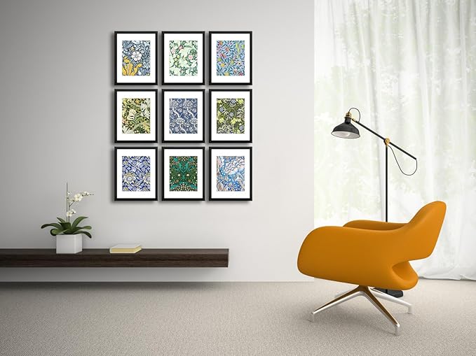 11x14 Picture Frame Set of 9 for Pictures 8x10 with Mat or 11x14 Without Mat, Wall Gallery or Tabletop display Photo Frames in Black