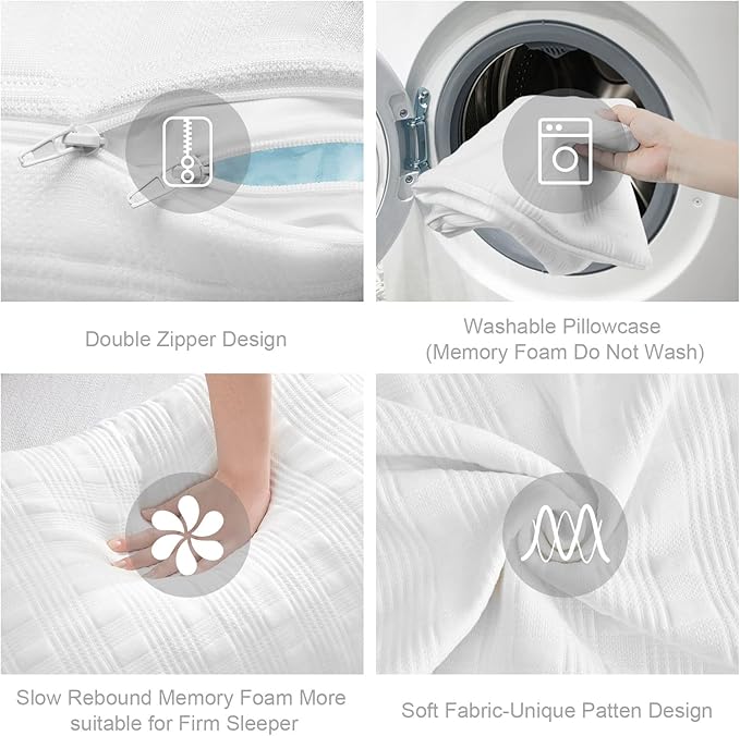 Meoflaw Cooling Pillows for Sleeping Body Size,Shredded Memory Foam Bed Pillow with Double Sided Material Pillow Case,Adjustable Loft-Slow Rebound Body Pillow for Side & Back Sleeper