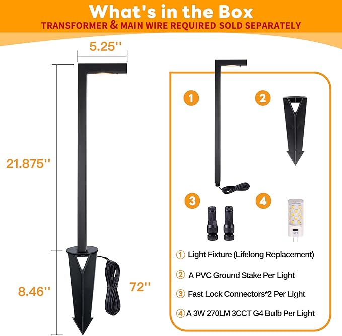Brass Low Voltage Path Lights, Warm & Neutral White Adjustable 12V Landscaping Pathway Light IP65 Waterproof, Walkway Lighting Outdoor, LED Bronze for Lawn Garden with G4 Bulb (4 Pack)