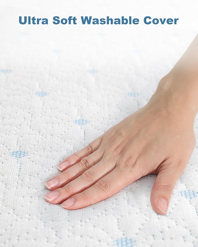 Ferlizer 3" [King] Firm Memory Foam Mattress Topper with Ultra Soft Cover & Corner Straps, CertiPUR-US Certified