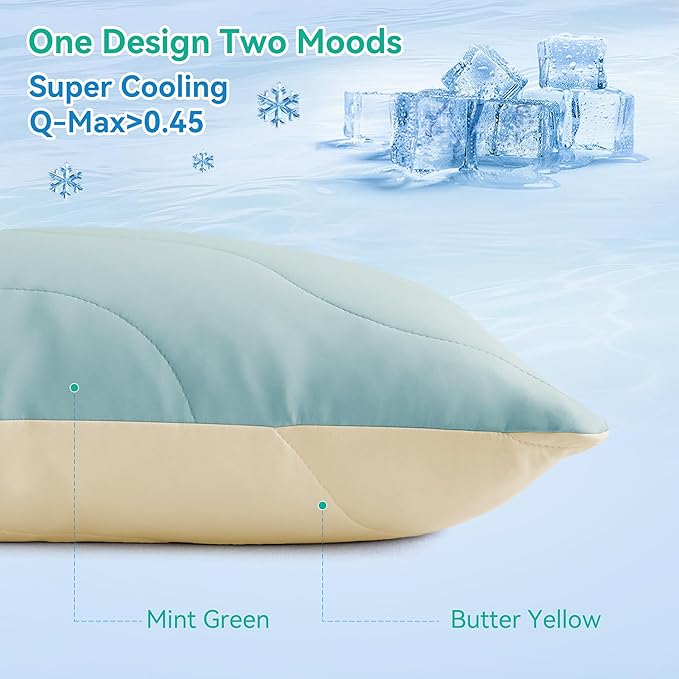 Three Geese Cooling Goose Feather Down Bed Pillows Standard Size for Hot Sleepers, Q-Max>0.45, Cool Hotel Bed Pillows with Washable Removable Cover, Idea for Side Stomach Back Sleepers, 20" x 26"