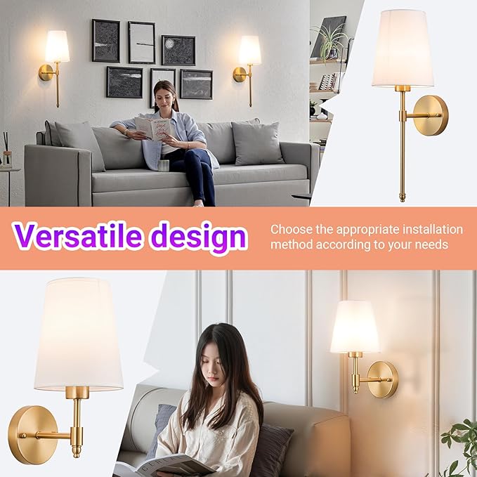 Battery Operated Wall Sconce Set of 2, Rechargeable Wall Sconce with 10000mAh Bulb and Remote Control, Up to 50 Hrs Use, RGB Dimmable Wireless Wall Lights for Living Room Bedroom Hallway